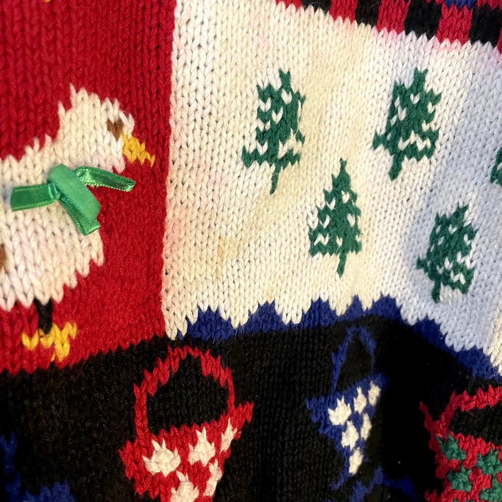 Vintage Duck & Barn Winter Christmas Holiday Knit Turtleneck Sweater Size Large - Picture 7 of 14